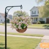YIYIBYUS Artificial Hanging Flowers Plants Basket for Outside Porch, 3 Set Artificial Outdoor Flowers with Hanging Basket - 4 of 4