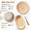 Proofing Basket Set w/9-Inch Round & 10-Inch Oval Baskets, Linen Lining, Scoring Lame and Dough Whisk, Natural Rattan for Artisanal Sourdough - 3 of 4