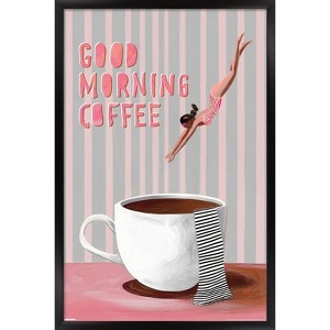 Trends International Reinders: Coffee - Good Morning Coffee in Pink and Lavender Framed Wall Poster Prints - 1 of 4