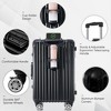 Vynxaria 24in Black Aluminum Frame Luggage USB Port Spinner Wheels TSA Lock Ideal for Business Trips Beach Holidays - 2 of 4
