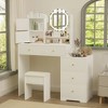Fashion Vanity Desk with Mirror and Lights for Makeup and Cushioned Chair, Vanity Mirror with Lights and Table Set - 4 of 4