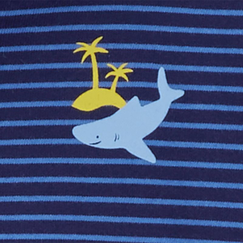 Carter&#39;s Just One You&#174; Baby Boys&#39; Striped Shark Hooded Romper - Blue, 3 of 4