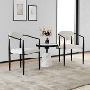 Vynxaria Set of 2 Boucle Dining Chairs with Black Metal Legs - 2 of 4