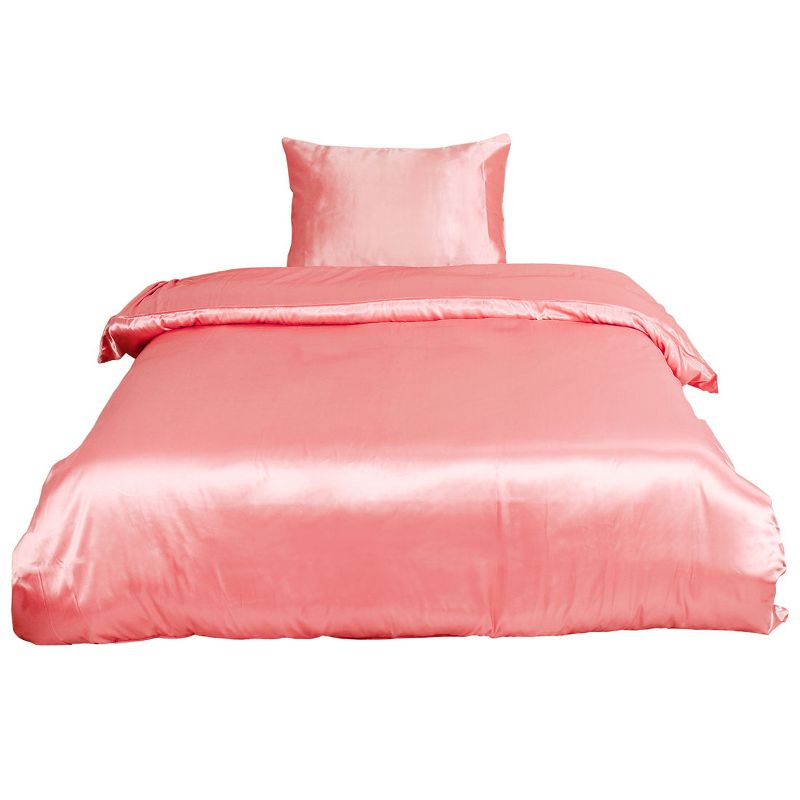 PiccoCasa Polyester Solid Color Reversible 2 Pcs 1 Duvet Cover and 1 Pillow Case, 1 of 7
