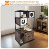 COZONY Wooden Cat Litter Box Enclosure with Condo & Hammock, Hidden Cat Washroom Furniture Storage - 3 of 4