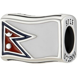 Sterling Silver Travel Charm - World Flags Country Bead for Bracelets, Gift for Mom & Daughter - 1 of 4