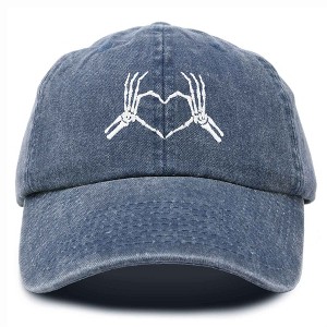 Dalix Heart of Bones Embroidered Cotton Dad Hat Adjustable Baseball Cap Womens - 1 of 4