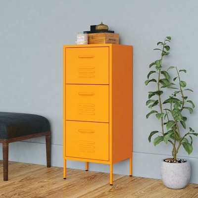 VidaXL Storage Cabinet Mustard Yellow 16.7"x13.8"x40" Steel