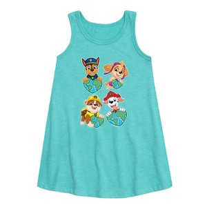 Girls' - Paw Patrol - Heart Earth Graphic Sleeveless Aline Dress - 1 of 4