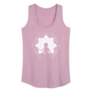 Women's - Frozen 2 - Elsa Snowflake Graphic Racerback Tank - 1 of 4