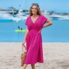 Women's V-neck Short Sleeve Midi Cover Up Dress - Cupshe - 3 of 4