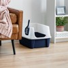 LunaLulinlk High Sided Open Top Cat Litter Box with Scoop, Navy - 3 of 4