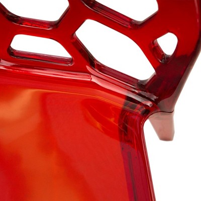 High Transparent Red Metal Side Chair