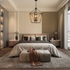 PAKOKULA Modern 4-Light Matte Black Industrial Candlestick Chandelier with Geometric Metal Shade - 2 of 4