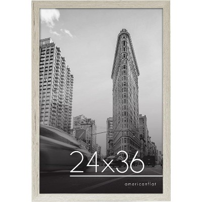 Americanflat 24x36 Poster Frame in Grey with Polished Plexiglass - Horizontal and Vertical Formats with Included Hanging Hardware