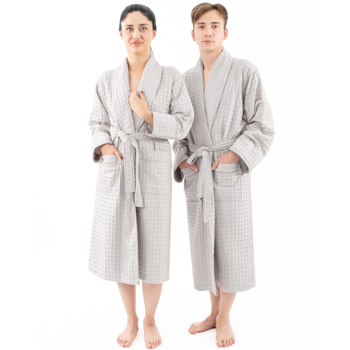 American Soft Linen 100% Cotton Waffle Robes for Women and Men, Unisex Waffle Design Lounging Bathrobe, 1 Piece Waffle Robe for Couples After Shower