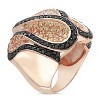 EVERLY JEWELRY | Rose Plated Sterling Silver Black and White Cubic Zirconia Ring - 2 of 4
