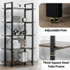 5-Shelf Vintage Industrial Rustic Bookshelf, 5 Tier Wood and Metal Bookcase - 3 of 4