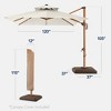 Best Choice Products 10ft Square Woodgrain Pattern 2-Tier Outdoor Solar LED Cantilever Umbrella w/ Base - 2 of 4