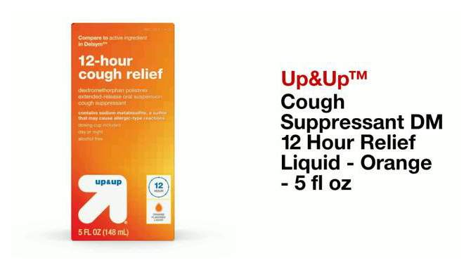 Cough Suppressant DM 12 Hour Relief Liquid - Orange - 5 fl oz - up &#38; up&#8482;, 2 of 10, play video