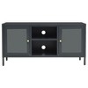 vidaXL TV Stand Anthracite 41.3 in.x13.8 in.x20.5 in. Steel and Glass - 3 of 4