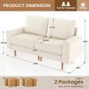 Beige 66-in Loveseat Sofa,Dutch Velvet,Comfy Cushion,Solid Wood Frame - 3 of 4