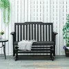Resenkos Swing Glider Chair,  Outdoor Chair,2-Person Patio Swing Glider Bench with Quick Drying Design and Wide Armrest,Black - 2 of 4