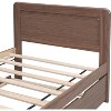 Modern Twin Size Platform Bed Frame with Trundle Solid Wood Slats No Box Spring Needed for Bedroom Guest Room Walnut - 4 of 4