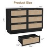 5/6 Drawer Rattan Dresser, Wooden Chest of Drawers for Bedroom, Closet, Entryway, Modern Storage Organizer, Easy Assemble - 2 of 4