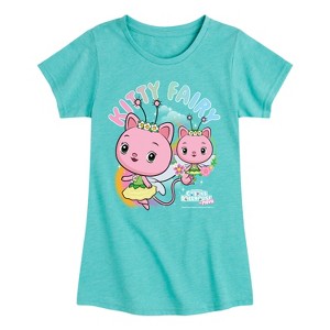Girls' - Gabby's Dollhouse - Kitty Fairy Tee Fitted Short Sleeve Graphic T-Shirt - 1 of 4