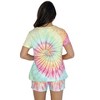 Just Love Womens Tie Dye Rainbow Shorts Set  Vibrant, Comfy Short Sleeve Sleepwear - 3 of 3