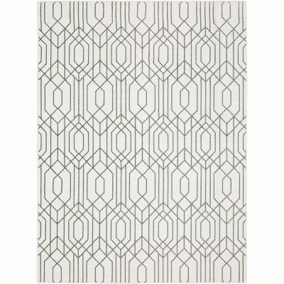 Oriental Weavers Montecito 4158W White/ Grey Indoor Area Rug - 5'3" x 7'6"