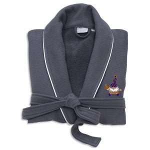 Linum Home Textiles Hotel Collection 100% Turkish Cotton Unisex Waffle Terry Embroidered Bathrobe with Satin Piped Trim - Halloween Gnomes - 1 of 3
