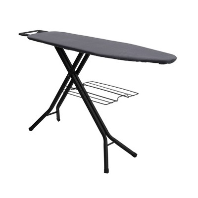Household Essentials Deluxe Matte Black Ironing Board 4 Legs: Collapsible Metal, 54" x 14", 12.85 lbs, No Warranty