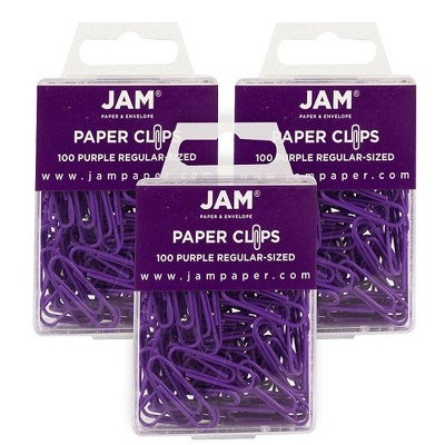 JAM Paper Colored Standard Paper Clips Small 1 Inch Purple Paperclips 2183753B