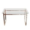 XIYUYE Dining Table for 6 Rectangular Dining Table Modern Glass Top and Chrome Metal Legs - 4 of 4