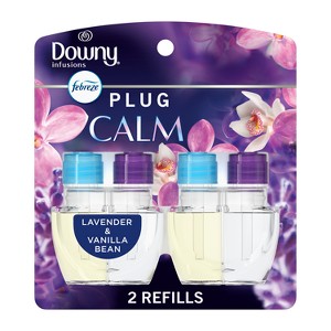 Febreze Downy Infusions Calm Plug Dual Air Freshener Refill - Lavender & Vanilla Bean - 1.75 fl oz/2pk - 1 of 4