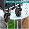 DOMETOUR Folding Wagon Cart with Wheels,  Foldable Grocery Cart, Small, Black - 3 of 4