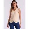 Allegra K Women's V Neck Sleeveless Button Down Knitted Sweater Vest - 3 of 4