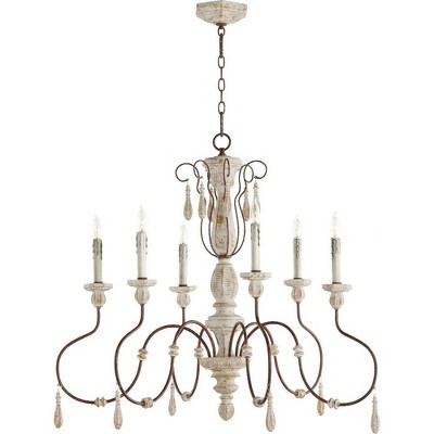 Quorum Lighting La Maison 36 6-Light Chandelier, Manchester Grey/Rust