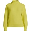 Lands' End Women's Fuzzy Turtleneck Lantern Sleeve Jacquard Sweater - 3 of 4