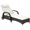 Resenkos Outdoor Premium Chaise Lounge Chair - 5-Level Adjustable Backrest, Rattan Weave, Poolside Comfort With Wheels, Cushion & Headrest, Deep - 2 of 4