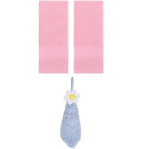 REGALWOVEN 3 Pcs Soft Absorbent Hand Towel Bathroom Decorative Set - 1 of 4