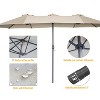 Cesicia 15'' x 8.9'' in Red Solar Umbrella, Patio Umbrella for Table or Base with Tilt & Crank, for Garden, Deck, Backyard, Pool, Beach - 3 of 4