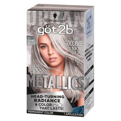 Got2b Permanent Hair Color - Metallic Silver - 4.8 Fl Oz/1 Kit : Target