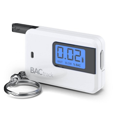 White Ultra-Portable Keychain Breathalyzer with LCD Display