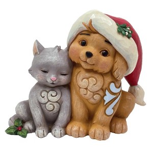 Jim Shore 4.25 In Fur The Love Of Christmas Kitten Puppy Figurines - 1 of 3