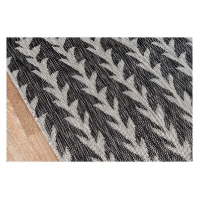Charcoal and Light Gray Braided Synthetic Rectangular Rug