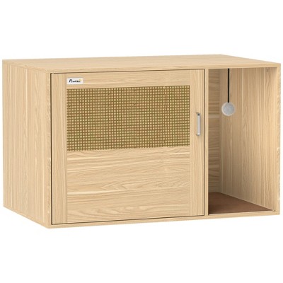 Boho Style Light Brown Rattan Cat Litter Box Enclosure