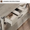 31" Console Table, Industrial Style Console Table with Drawers and Open Storage Shelves, 2-tiered Narrow Sofa Table, Entryway Hallway Table - 4 of 4